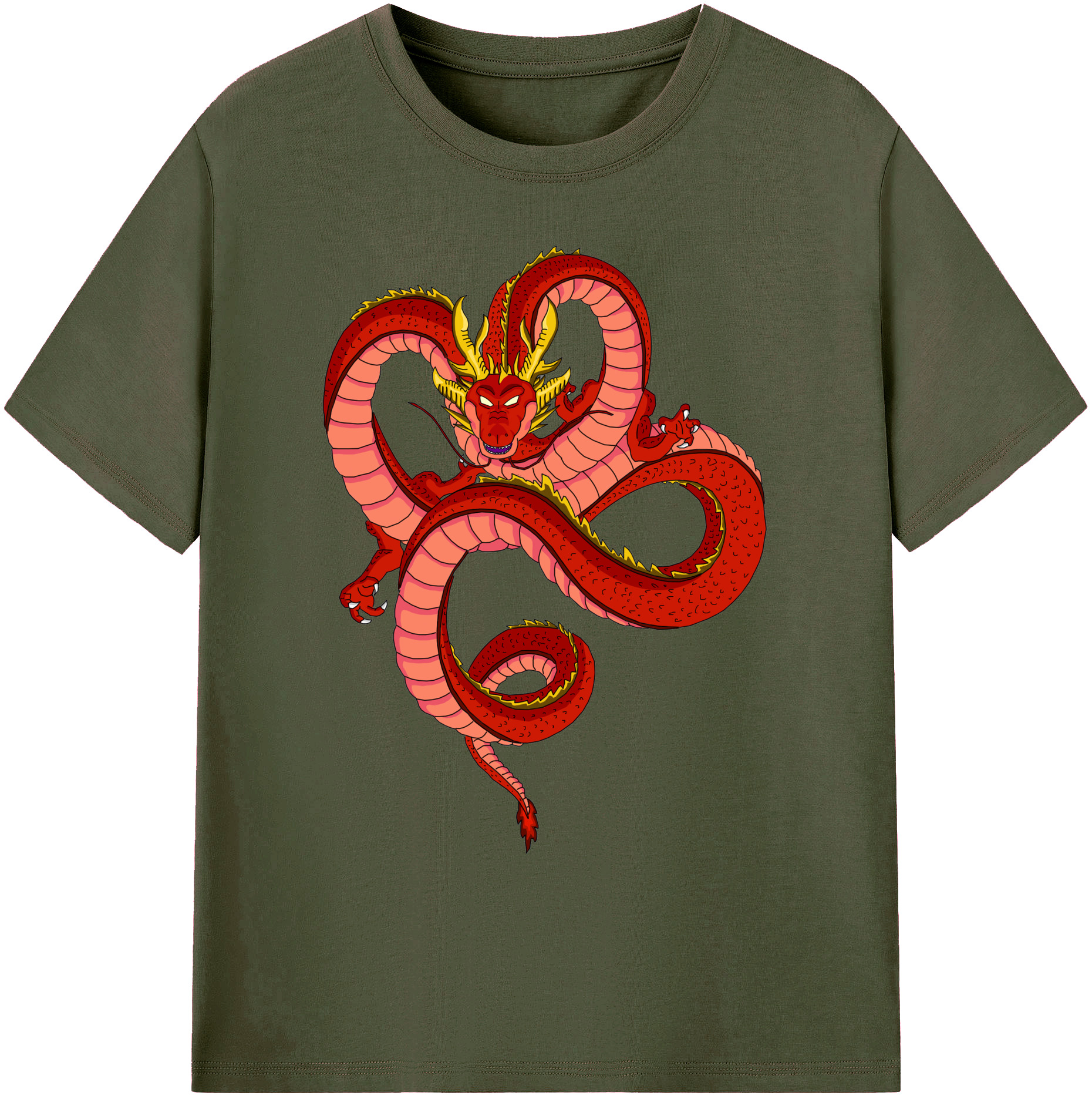 （画像用） ドラゴンボール 神龍 シェンロン DRAGON BALL Shenron 綿100％ メンズ半袖Tシャツ｜肌触りやわらか＆通気性